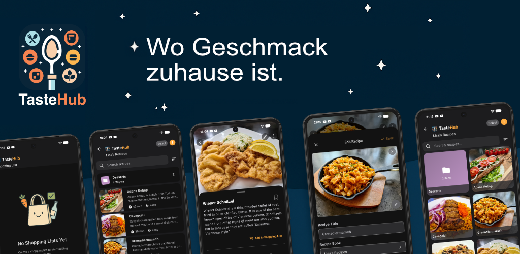 TasteHub ist jetzt im App Store und bei Google Play verfügbar!